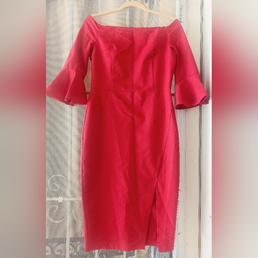 Zara Chic Scarlet Long Sleeve Dress